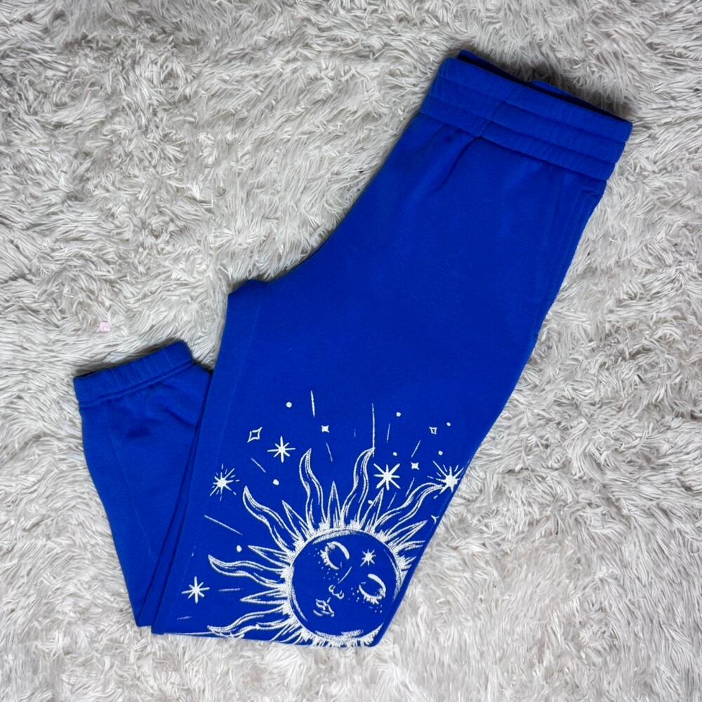 Clean royal blue sweatpants with